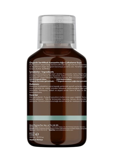 Alls Biocosmetics Organik Sertifikalı Konsantre Ağız Çalkalama Suyu 240 ML