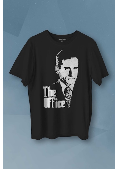The Office Michael Scott Godfather Dunder Mifflin Baskılı Siyah T-shirt Unisex Tişört 001