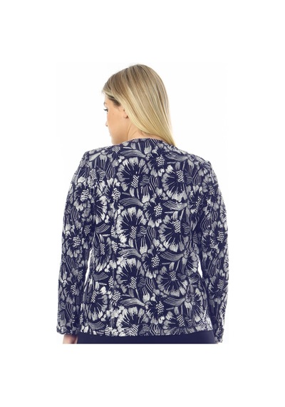 Ladies First Büyük Beden 3808 Lacivert-altın Ceket+bluz Takım 001