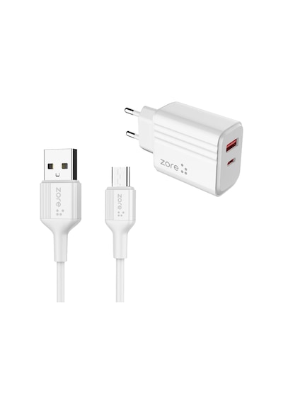 Subutu Play Serisi Pl06 Type-c 2in1 Seyahat Şarj Aleti 20w - Beyaz Beyaz