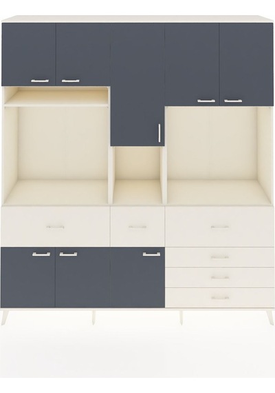 Hyperion Dolap 10 Raflı 6 Çekmeceli 8 Kapaklı 220x44x243 Aytaşı-antrasit/aytaşı Antrasıt/aytası Hyperion Dolap 10 Raflı 6 Çekmeceli 8 Kapaklı 220x44x243 Aytaşı-antrasit/aytaşı Antrasıt/aytası