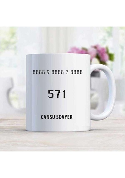Ruh Eşi Sayı Sekans Kişiye Özel Kupa Bardak Beyaz