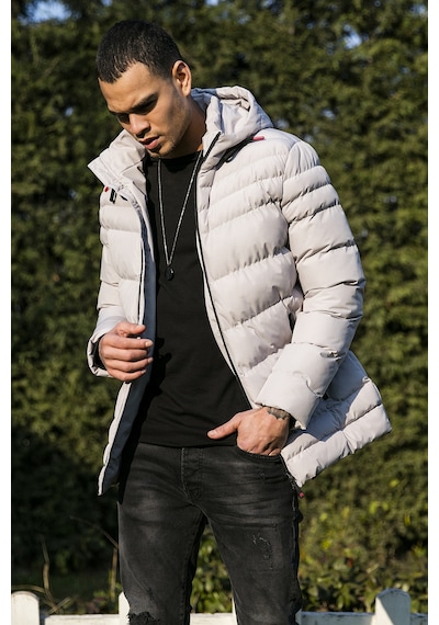 Buratti Slim Fit Kapüşonlu Cepli Erkek Mont 6274818 Taş