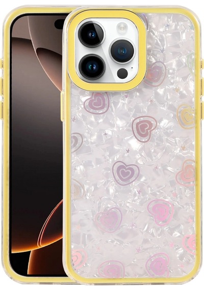 Apple Uyumlu iPhone 15 Pro Lumi Desenli Kapak Sarı,