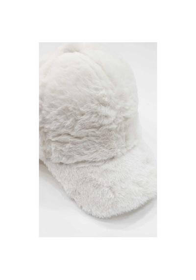 Ladycolor Şapka Peluş Ponpon Kumaş 125441ds Beyaz1
