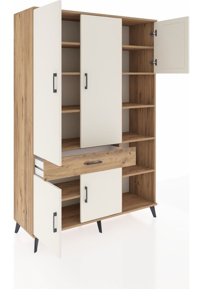 Hyperion Dolap 10 Raflı Tek Çekmeceli 5 Kapaklı 132x44x195 Çam-aytaşı/çam Aytası/atlas Çam Hyperion Dolap 10 Raflı Tek Çekmeceli 5 Kapaklı 132x44x195 Çam-aytaşı/çam Aytası/atlas Çam