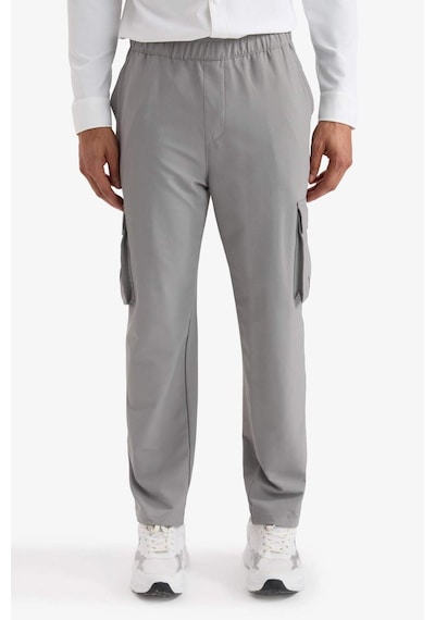 Defacto Defactofit Standart Fit Kargo Cepli Standart Paça Dokuma Sporcu Jogger F2308ax25wngr67 Gri