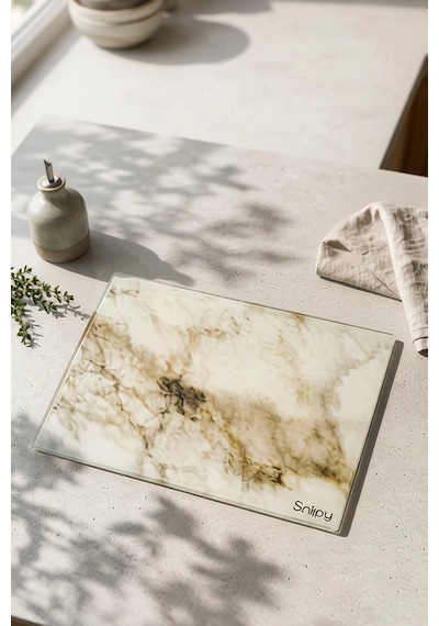 Snippy Marble - Cam Kesme Tahtası Cam Kesim Panosu Dekoratf Cam Kesim Tablası 29 X 34 Cm Çok Renkli