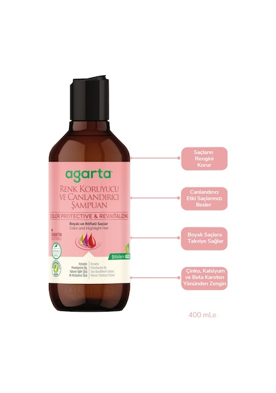 Agarta Renk Koruyucu ve Canlandırıcı Doğal Şampuan 400 ML
