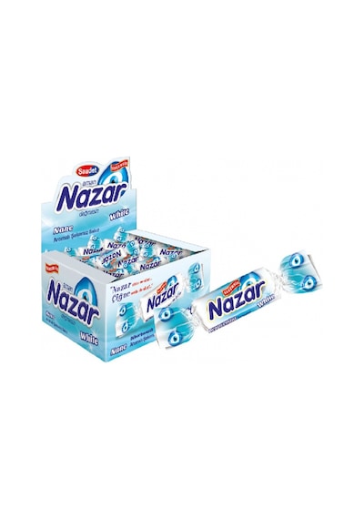 Nazar White Tekli Nane Aromalı Sakız 100 Adet
