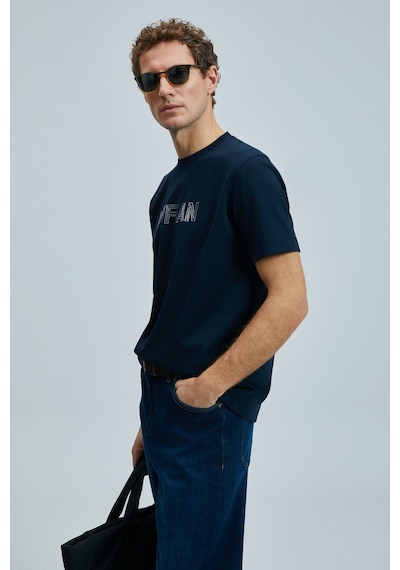 Lufian Thınk Modern Grafik T- Shirt Lacivert Lacivert 111020240100200 Lacivert
