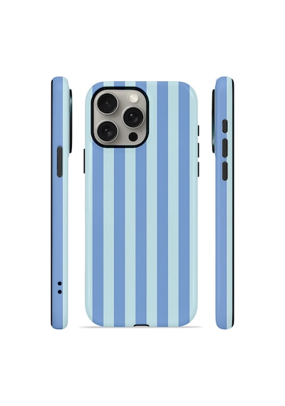 Apple iPhone Uyumlu 15 Pro Vorian Çift Katmanlı Kılıf Blue Gelato Stripe