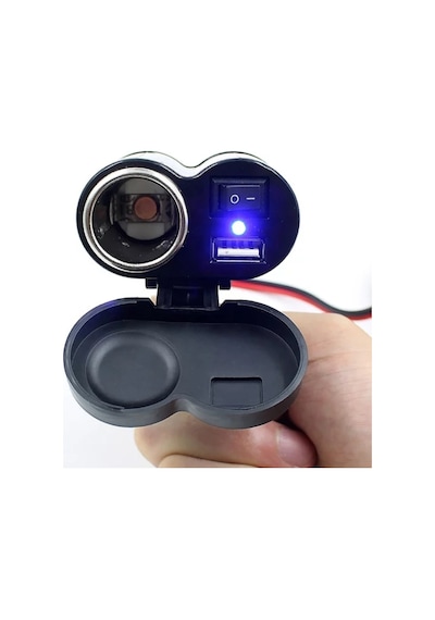 Motosiklet Çakmaklık/Usb Şarj Soketi 12V Su Geçirmez  Kar-