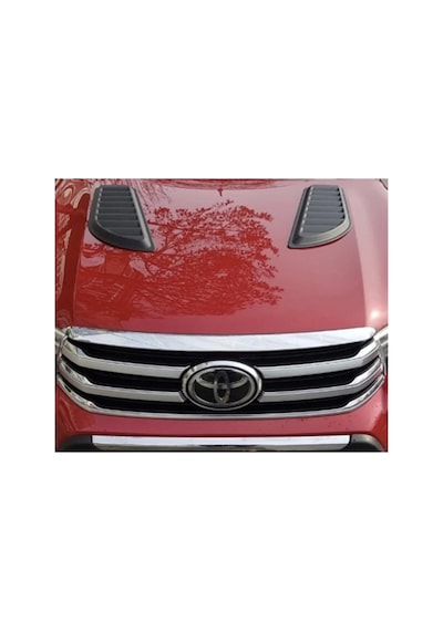 Toyota Hilux 2015+ İkili Kaput Venti Seti Kaput Üstü Havalandırma Kaplama 2 Parça Siyah
