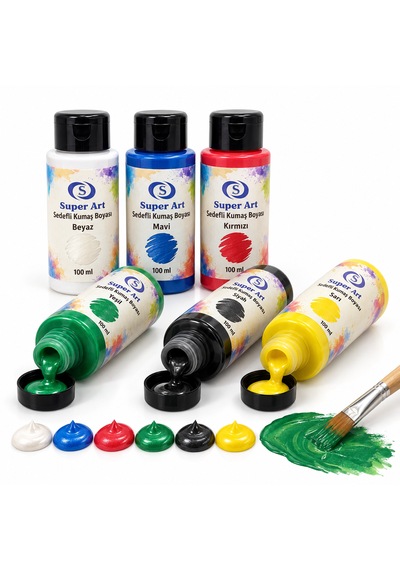 Super Art Sedefli Kumaş Boyası Seti 6x100 Ml Çok Renkli