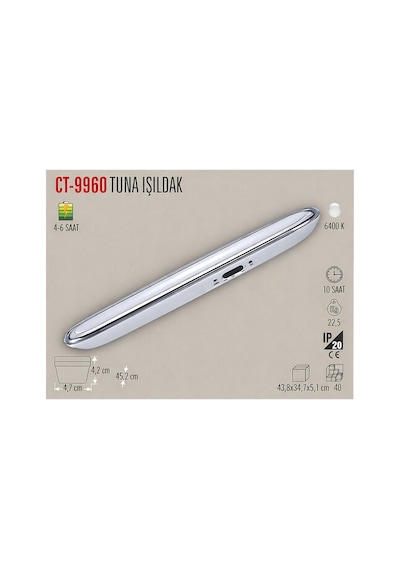 Ct-9960 6w 60 Ledli Işıldak Şarjlı 6400k Beyaz Işık Beyaz