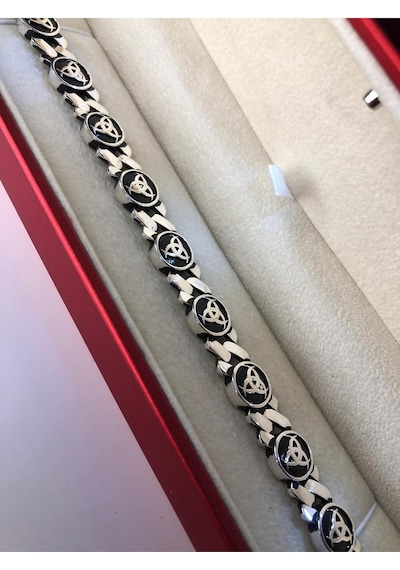Teşkilat-ı Mahsusa Yuvarlak Model 925 Gümüş Işıklı Kutuda Sevgiliye Eşe Babaya Hediye Bileklik