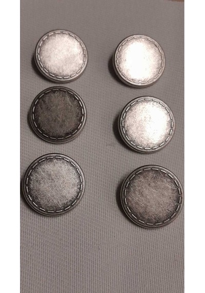 Antıkgümüş Kaplama Metal Düğme 45 Boy 30 Mm 6 Adet