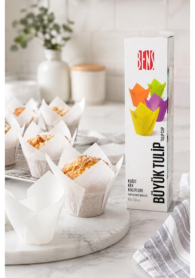 Kademeli Tulip Beyaz Muffin Kapsülü 160/50 Mm 200 Adet