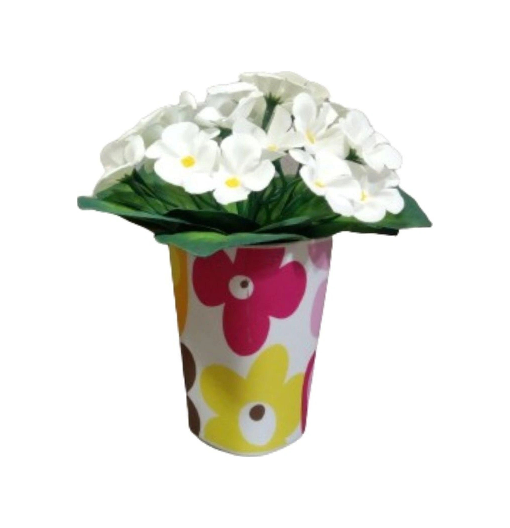 2 Adet Vazo Dahil,vazoda Çiçek,beyaz Yapay Çiçek,vazo Dekoratif Kırmızı Papatya 7x7x16cm Çok Renkli