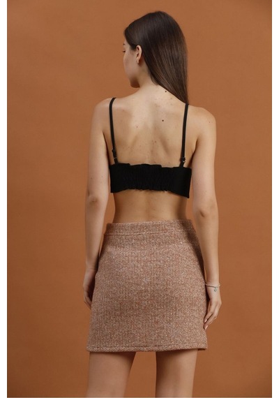 Verymoda Kaşe Mini Etek F1352 Kahve
