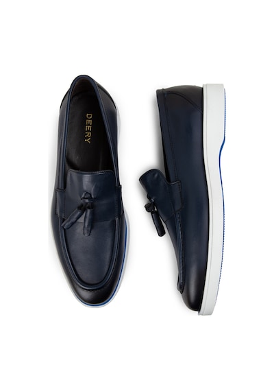 Deery Hakiki Deri Mavi Erkek Loafer Ayakkabı - 01958mmvıc01 Mavi
