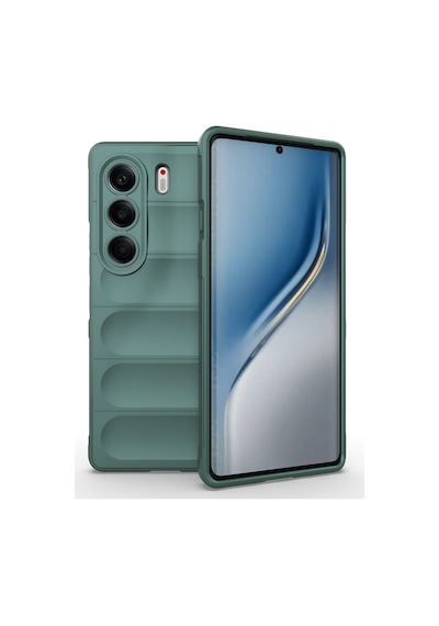 Tecno Camon 40 Pro Kılıf Esnek Tpu Oyuklu Arka Yüzey Tasarımlı Zore Etnik Silikon Kapak Koyu Yeşil