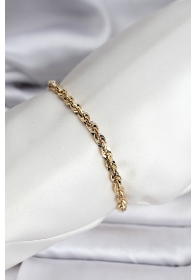 14k Gold Renk Kaplama Burgu Zincir Model Cm Kadın Bileklik Altın