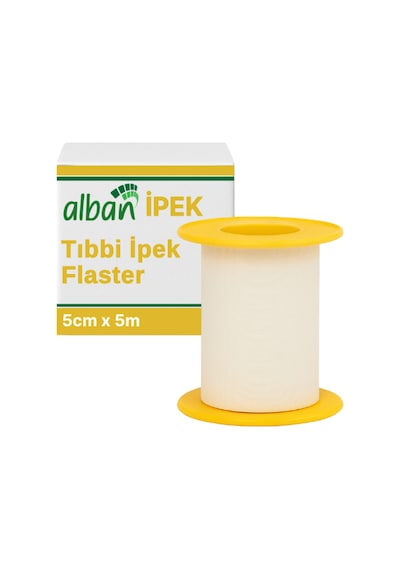 Alban Medikal Sabitleme Flasteri İpek Bant 5 CM x 5 M 10 Kutulu Set