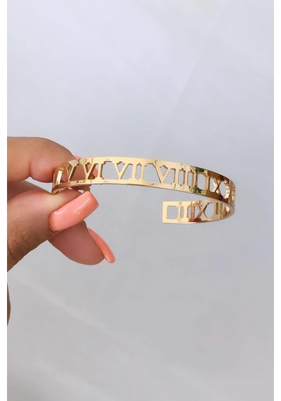 Vip Roma Rakamlı Kelepçe Gold