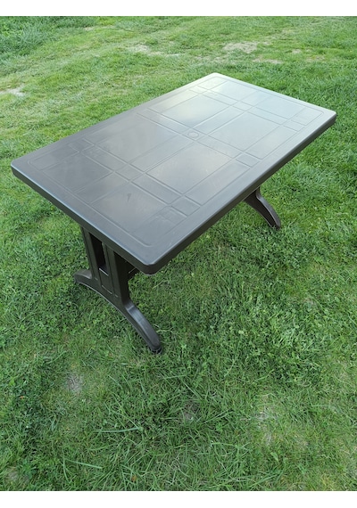 Evko Mobilya Plastik 70x120 Masa, Plastik Masa, Bahçe Balkon Teras Masası, Kare Masa, Dış Mekan Masası Acı Kahverengi