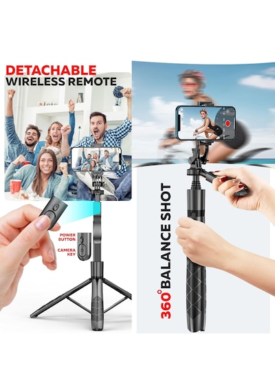 L16 Selfie Çubuğu Uzaktan Kumandalı 153 Cm Tripod Özçekim 360 Derece Alüminyum Masa Üstü Tripod