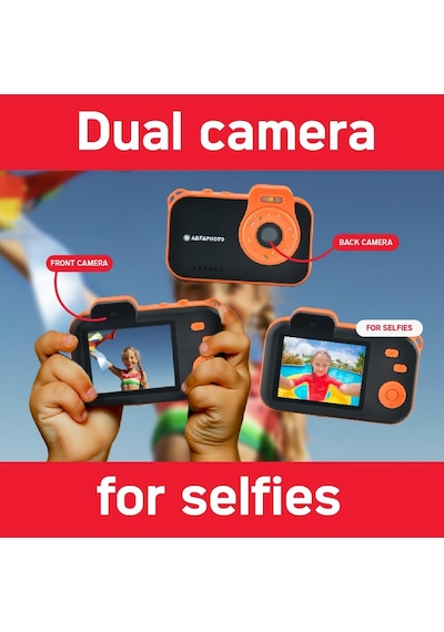 Realikids Cam Su Geçirmez 2-12 Mp Su Geçirmez Çocuk Kamerası, Hd Video, Selfie Modu, Filtreler Ve Çerçeveler, Dahili Oyunlar, Lityum Pil Siyah