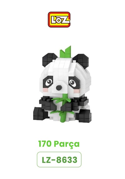 Loz Micro Block 2'li Panda Tavşan Figürü 2 Farklı Model Dekoratif Oyuncak Yapım Seti Yapı Blok Seti