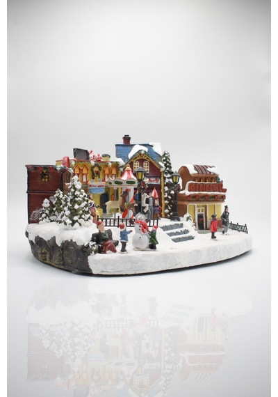 Waldern Premium Collection Dekoratif Noel Şehri Işıklı Süs 19 38 Cm