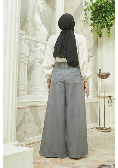 1162-denim Pantolon Etek Gri Gri