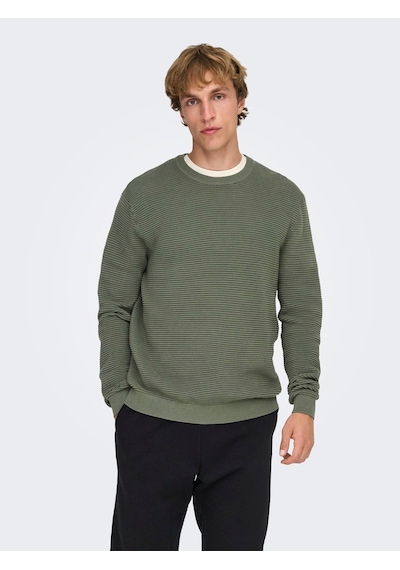 Only & Sons Onsron Reg Ls Crew Neck Knıt Noos Castor Gray Çok Renkli