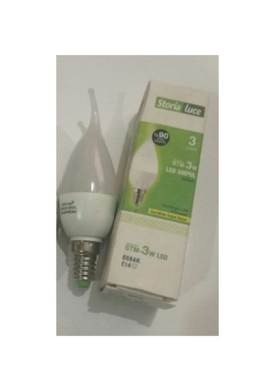Storica Luce - 3 Watt Kıvrık Led Ampül E14 Duy Beyaz Işık