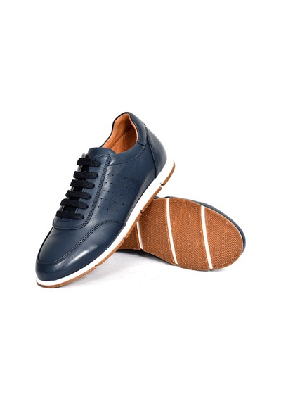 Tuna Hakiki Antik Deri Erkek Sneaker - 241338 Lacivert