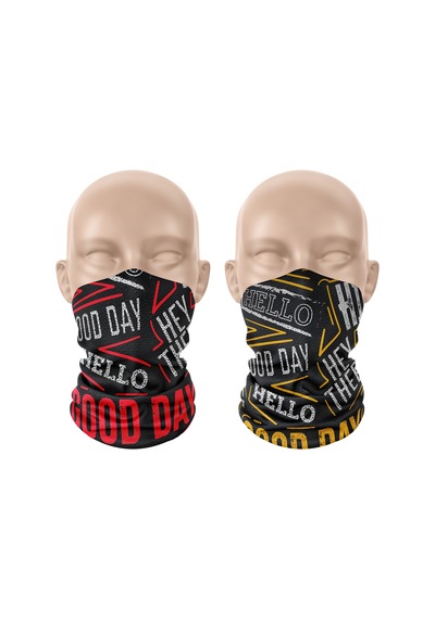 Dair Good Day Desenli 2'li Set Boyunluk Bandana Outdoor Balaklava Yüz Maskesi Kafa Bandı