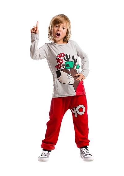 Mshb&g Yo Yo Yo Kadife Erkek Çocuk T-shirt Pantolon Takım Renkli