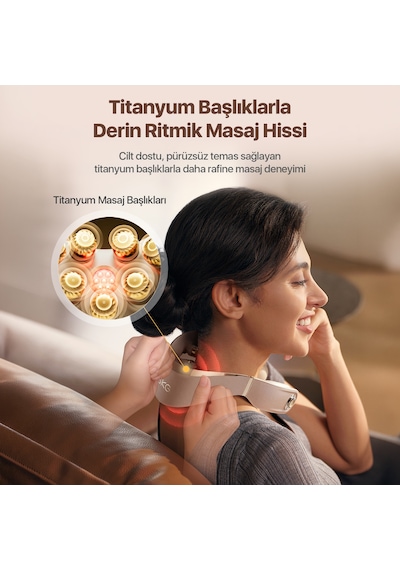 Skg G7 Pro Fold Hediye Kutulu Premium Gold Seri Tens-ems Boyun Masajı Mobil App Isı Terapisi Altın