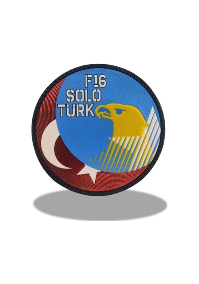 Single Sword Solotürk F-16 Kabartmalı Plastik Cırtlı Arma Patch 9.5 Cm Çok Renkli