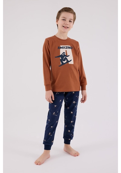 Arnetta Erkek Çocuk Kahverengi Pijama Takımı Ar3516-c-v1