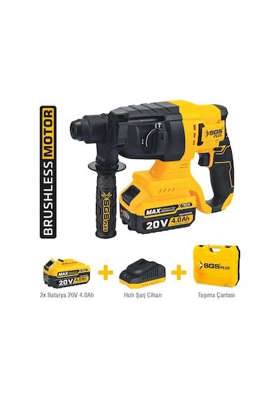 Sds Plus SGS5520 - 20 Volt 4 Amper 1.8 Joules Akülü Darbeli Kırıcı Delici Seti