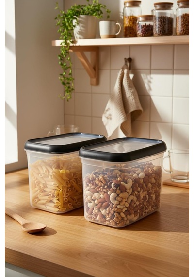 Hide Plus 2&apos Lı Saklama Kabı Siyah 2x 1,9lt