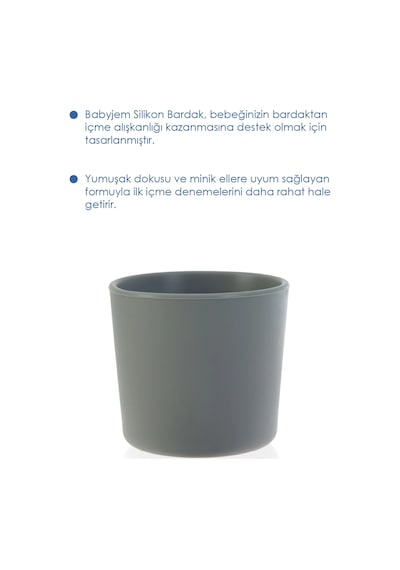 Babyjem Kolay Kavrama Silikon Bardak Gri