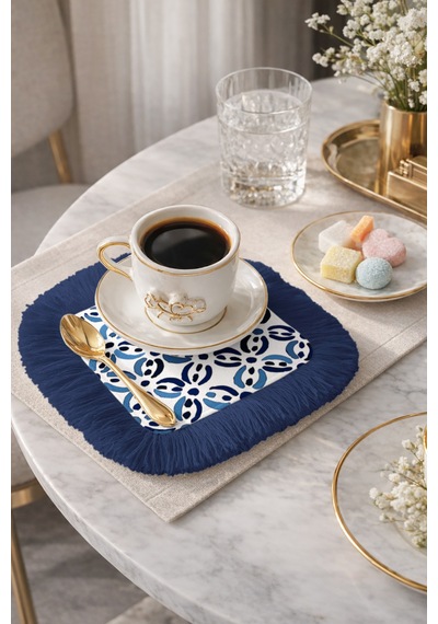 Lüks Çini Motifli Saçaklı Sunum Peçetesi - Geometrik Akdeniz Modern Lacivert Bardak Altlığı Mendil Kanyon Zeytin Yeşili Lüks Çini Motifli Saçaklı Sunum Peçetesi - Geometrik Akdeniz Modern Lacivert Bardak Altlığı Mendil Kanyon Zeytin Yeşili