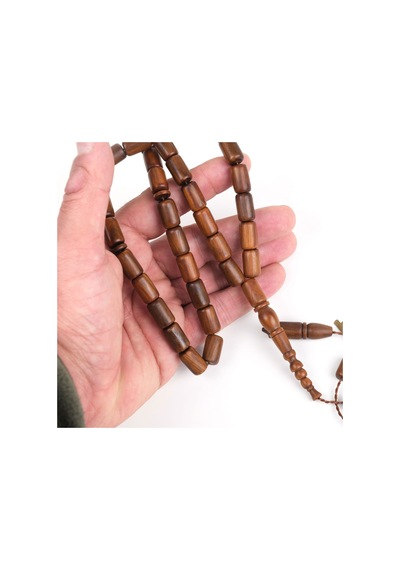 Kahverengi Plesenk Ağacı Yumuşak Kesme Kesim 9x14mm Tesbih Kahverengi