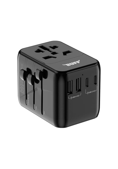 Bl80 Universal Seyehat Şarj Adaptörü 35w Gan Çoklu Priz Dönüştürücü Siyah